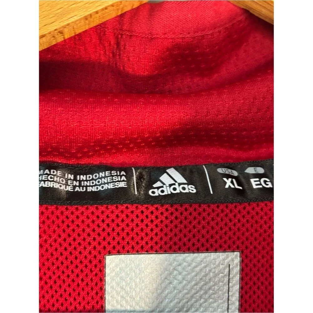 Adidas Mens Shockwave Woven 1/4 Zip Jacket Pullover  Red White X Large